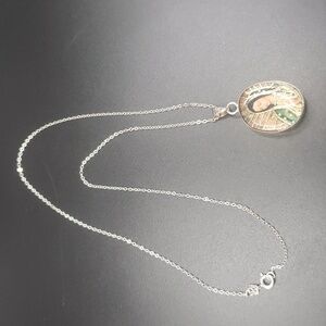 Our Lady of Guadalupe Double-sided  Oval Pendant, 16" Chain, 925 Silver